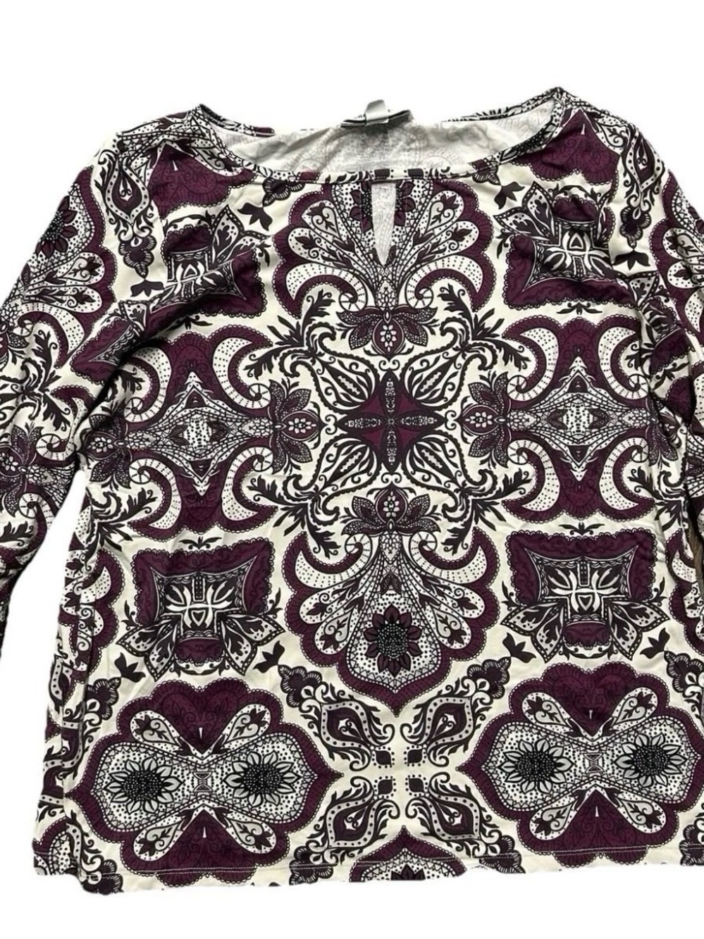 Women’s Charter Club Patterned Blouse Size Petite Large